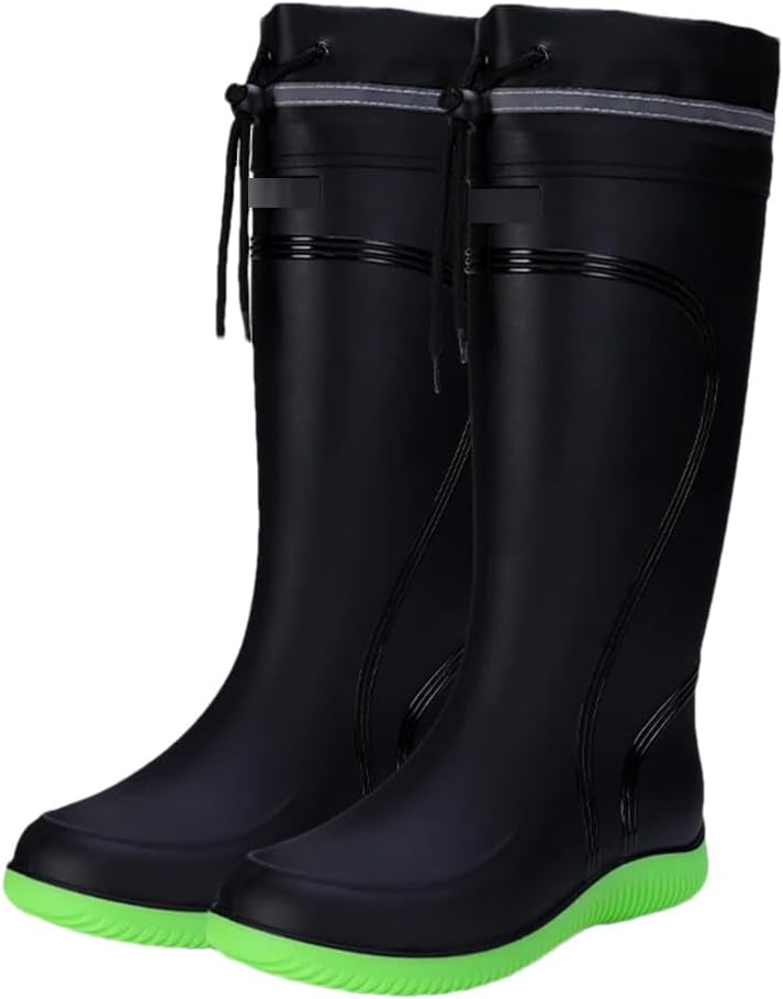 

Мужские и женские резиновые сапоги Wjnvfioo с закрытым носком, водонепроницаемые и непромокаемые, средние по голени, с нескользящей подошвой и шнурком, En8-l