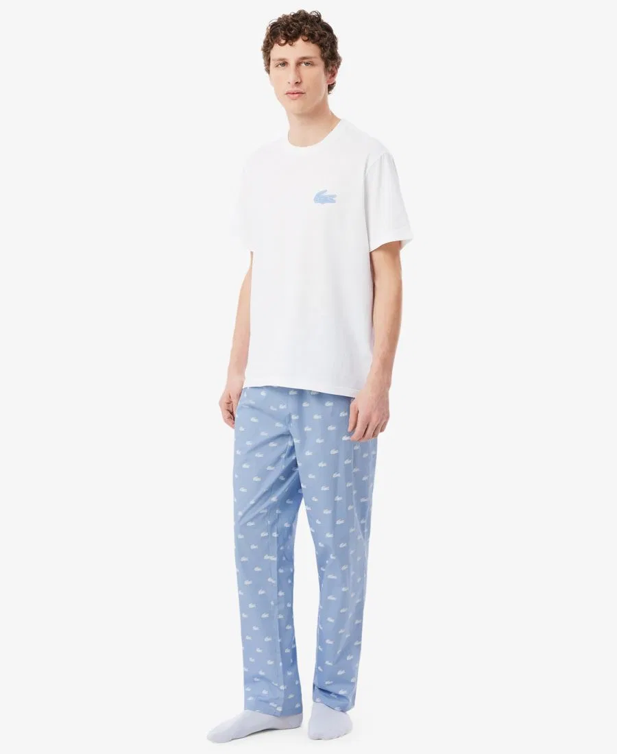 Комплект мужской Lacoste Футболка и брюки, хлопок, белый