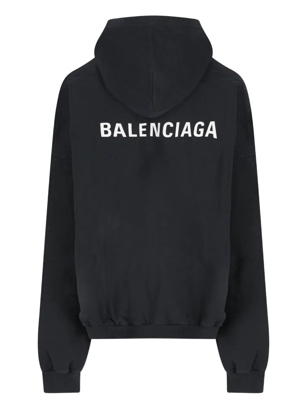 Худи из хлопка с логотипом Balenciaga, черный — фото 2