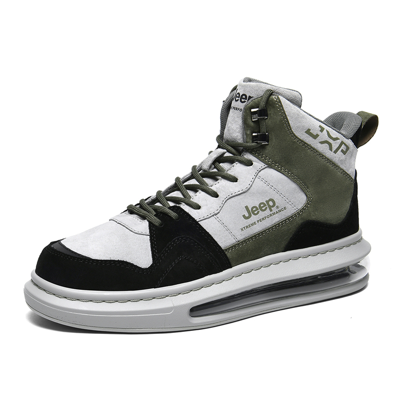 

Антискользящие износостойкие высокие треккинговые ботинки мужские Jeep, черный серый