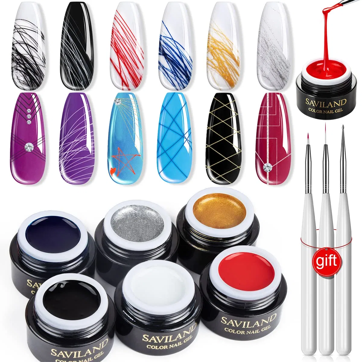Набор UV-гель-лаков «Spider Gel» от SAVILAND, 6 цветов Saviland, 6 Colours