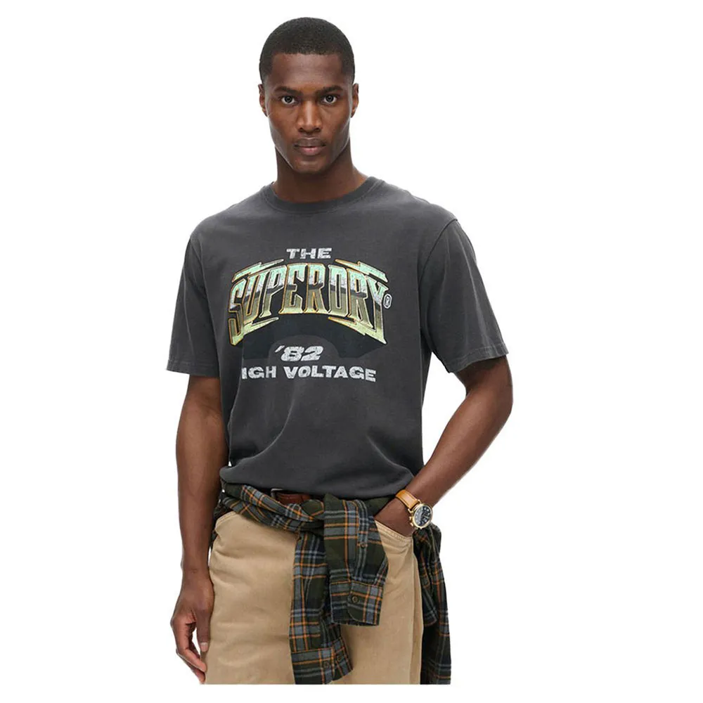 

Футболка с коротким рукавом Superdry 70S Rock Graphic Band, серый