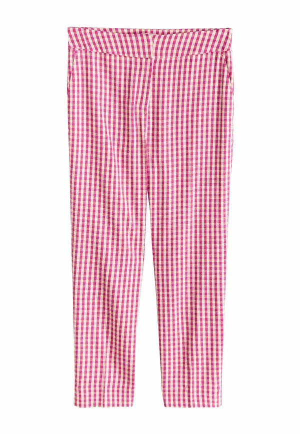 Брюки прямого кроя Regular fit в клетку Next, розовый