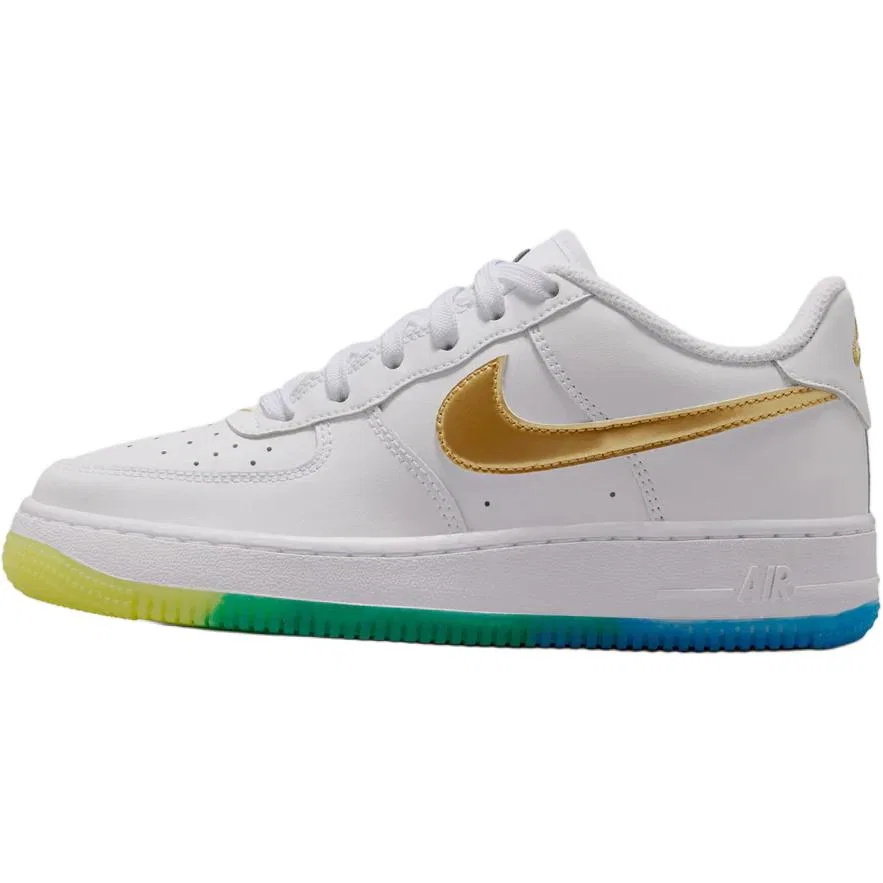 Кроссовки Air Force 1 Low top Kids' Skateboarding Shoes White Gold Kids' Nike