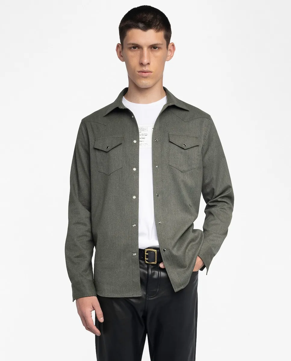 

Мужская рубашка Saby с длинными рукавами из полиэстера Zadig & Voltaire, зеленый