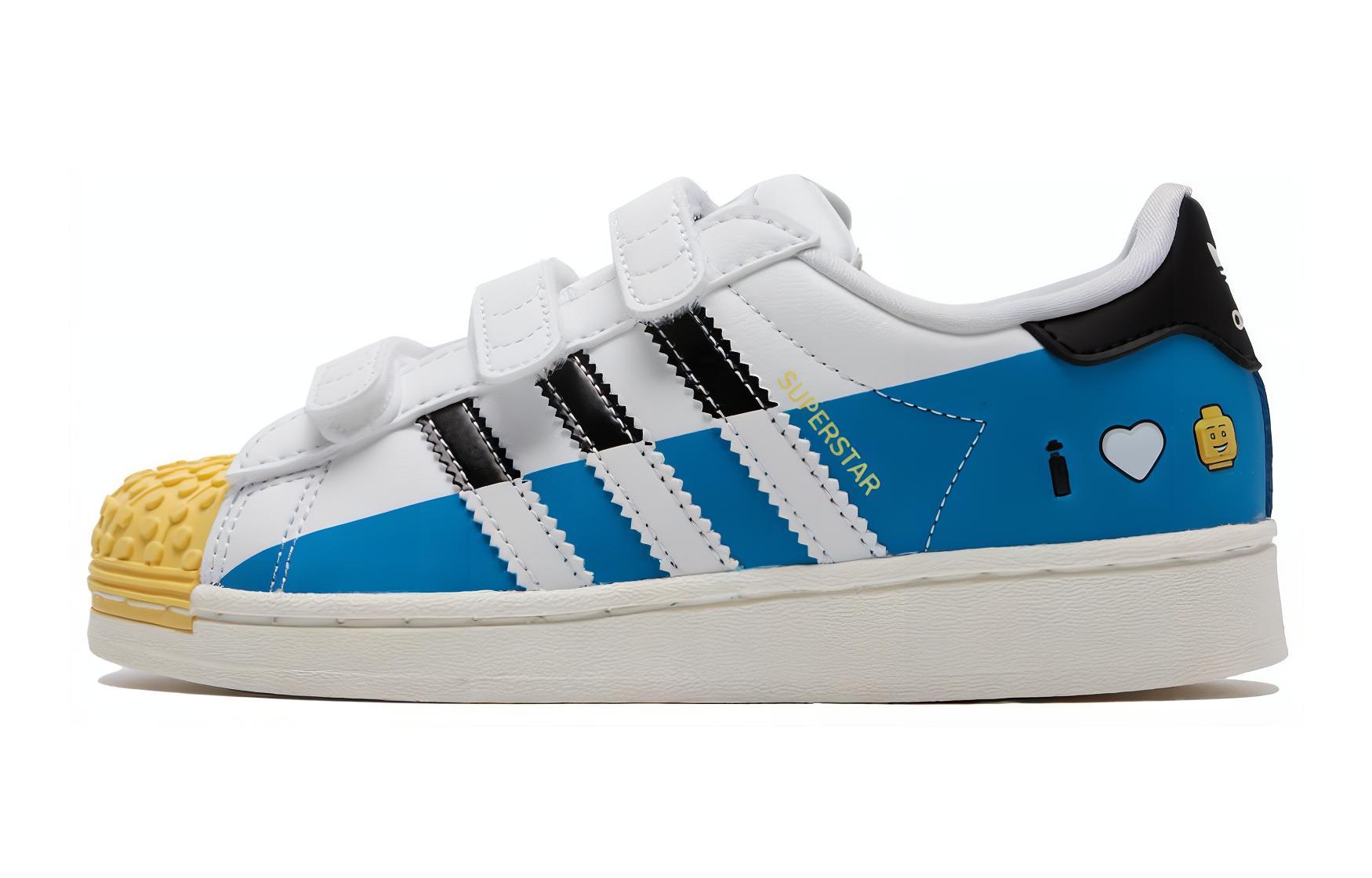 

Adidas Originals Детские кроссовки для скейтбординга SUPERSTAR Cf C, прочные, дышащие, с низким верхом, белого и синего цветов