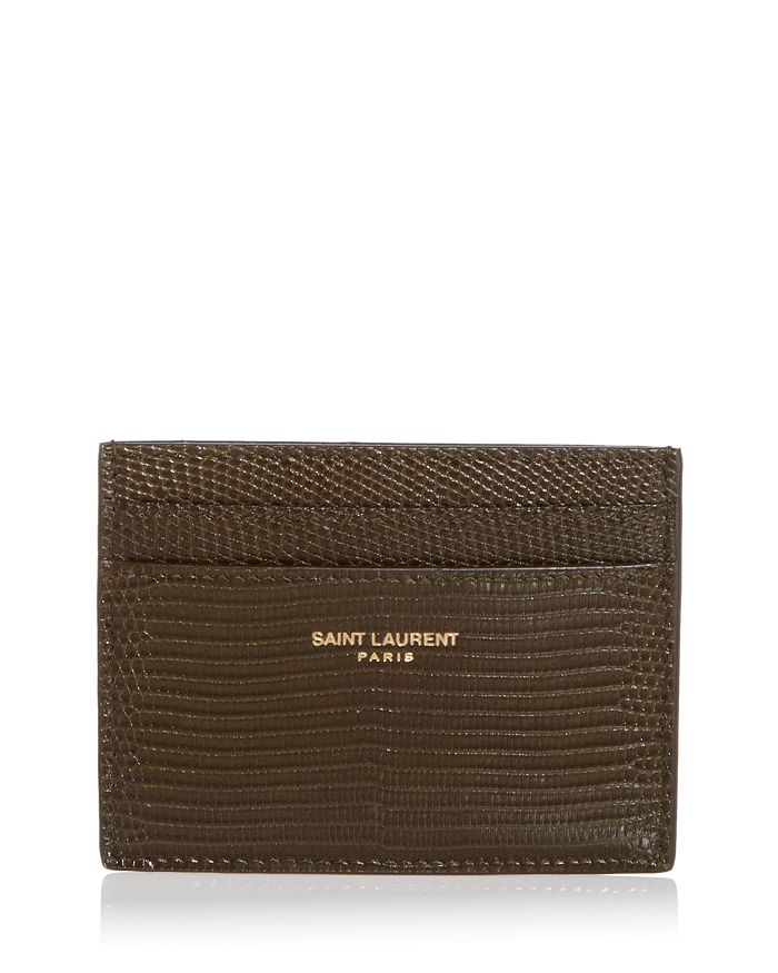

Кожаный футляр для карт Saint Laurent, зеленый