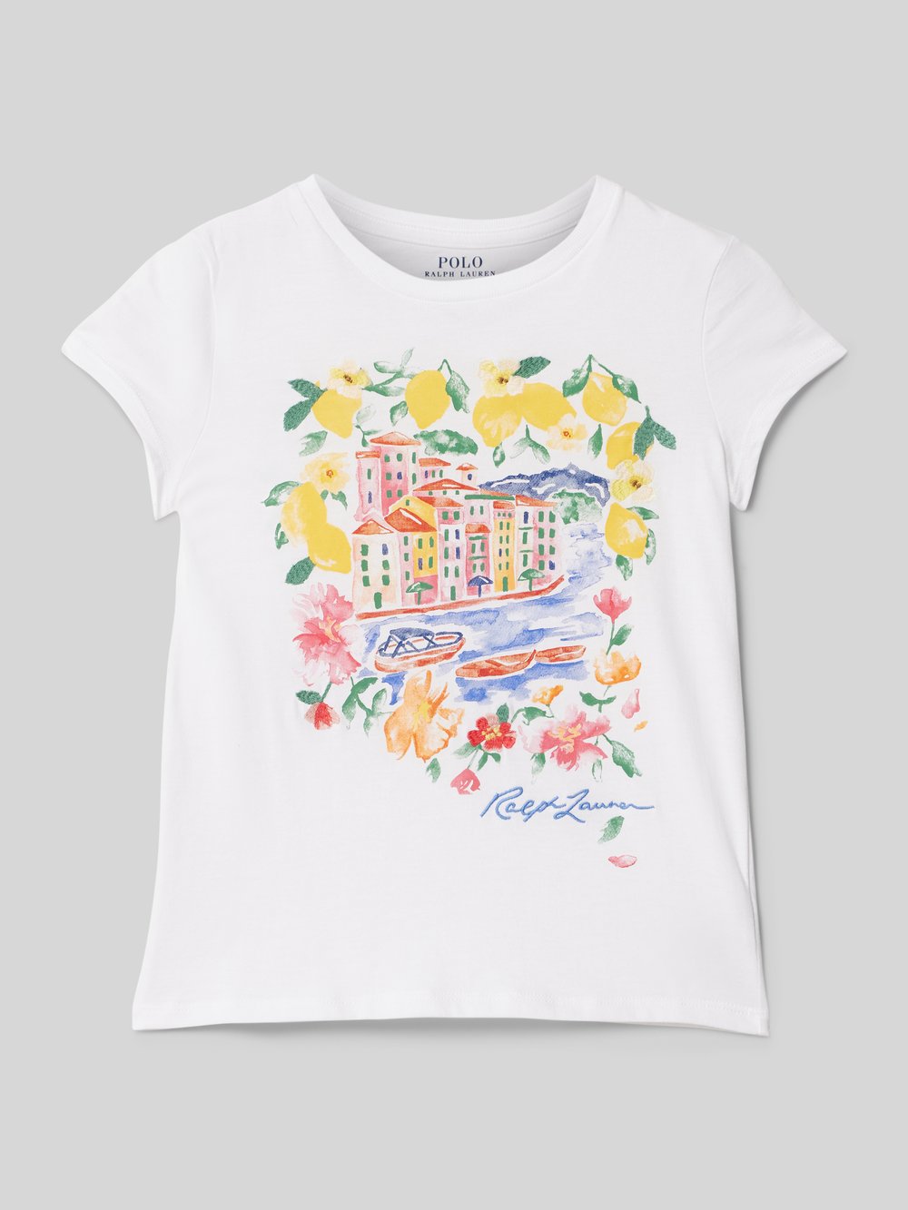 

Футболка с принтом Polo Ralph Lauren Teens, белый