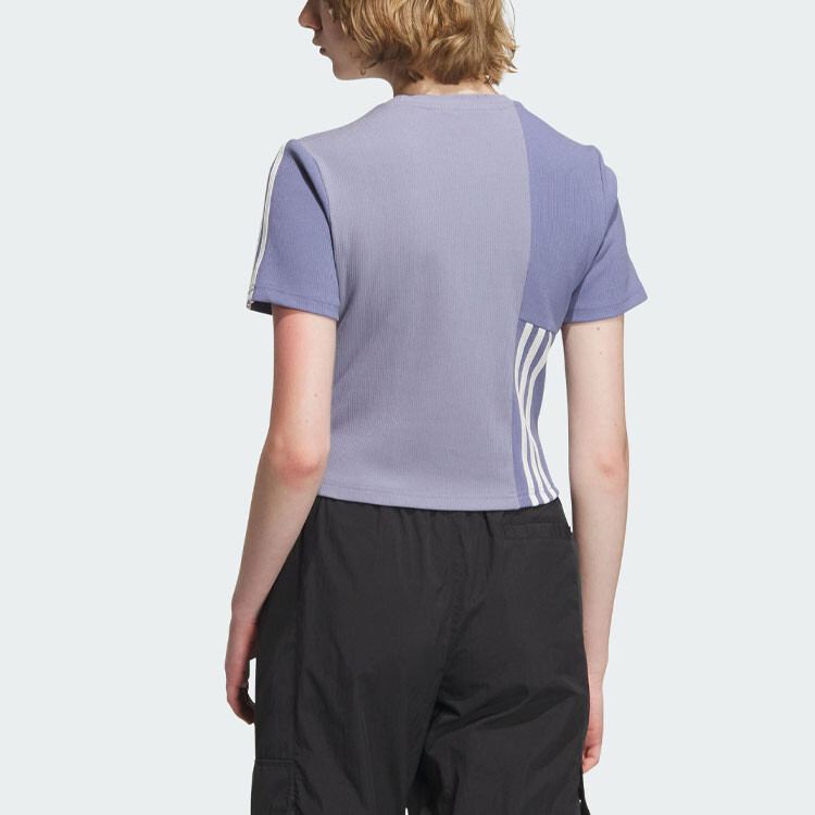Укороченный топ женский серебристо-фиолетовый Adidas Originals — фото 3