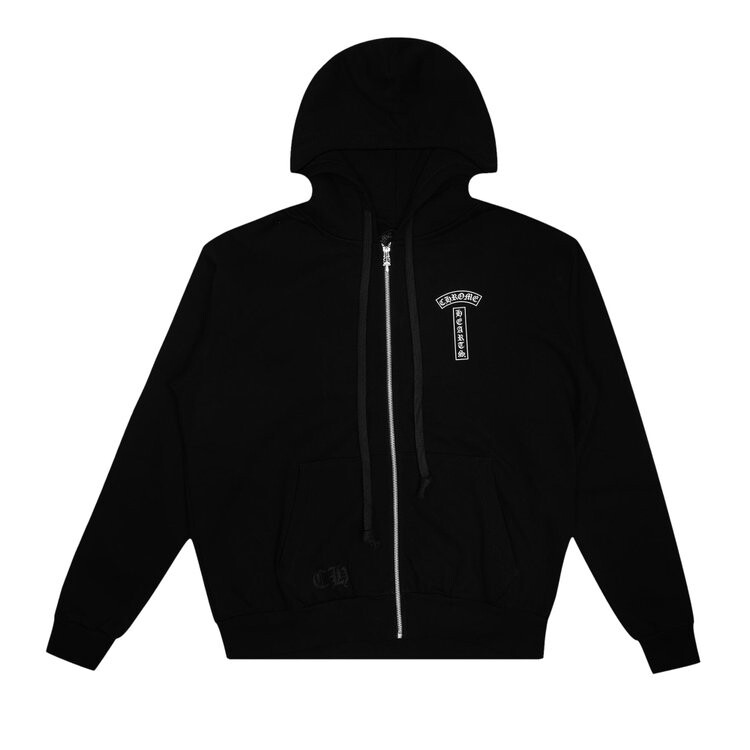 

Худи Chrome Hearts T Logo USA Shoulder Zip Up Hoodie, черный