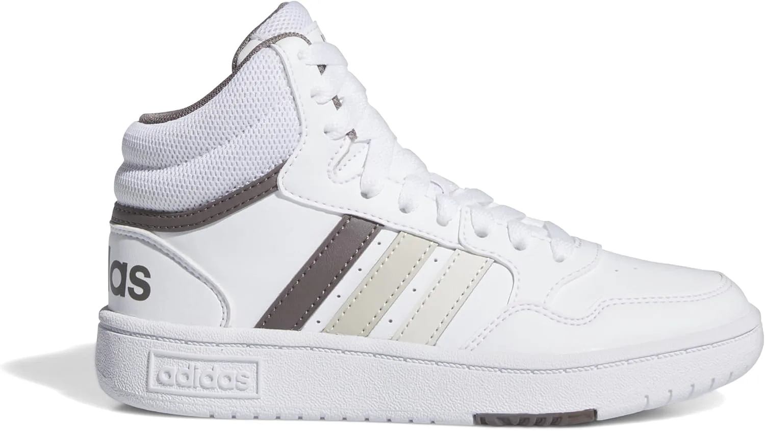 Баскетбольные кроссовки Adidas Kids' Hoopds среднего верха, белый/серый — фото 2