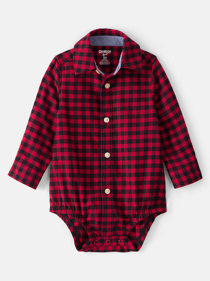 

OshKosh Боди-рубашка красно-черного цвета