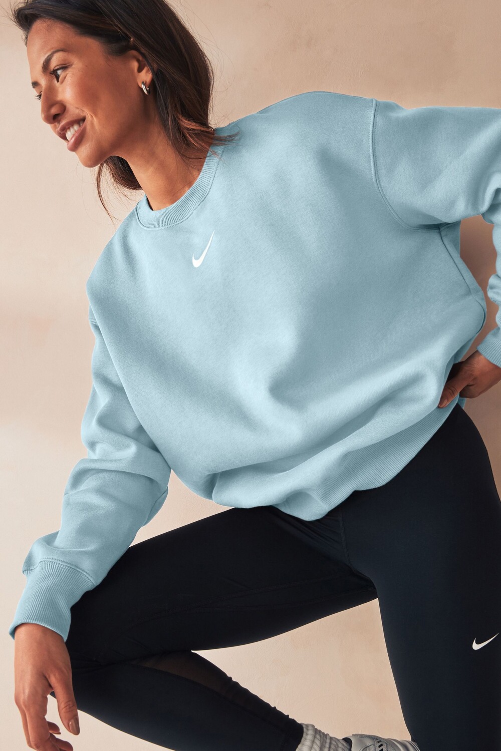 

Толстовка Phoenix из флиса большого размера с круглым вырезом и мини галочкой Nike, синий