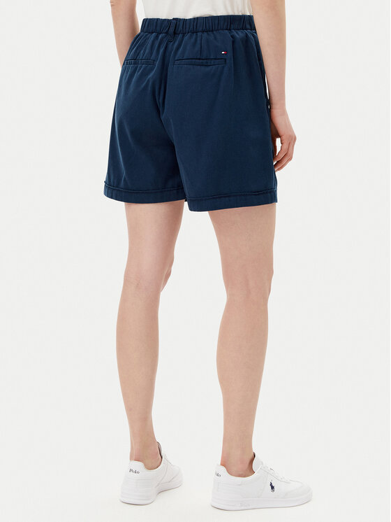 Шорты из ткани обычного кроя WW0WW44762 Tommy Hilfiger, синий — фото 3