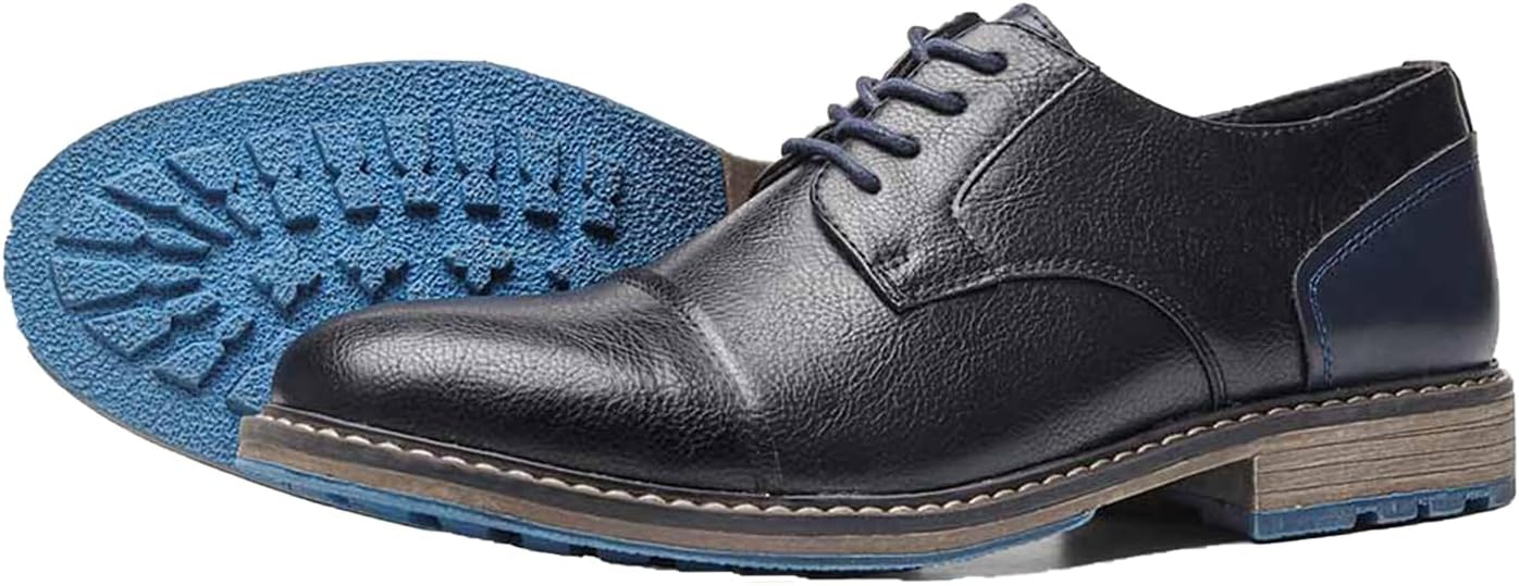 

Мужские кожаные оксфорды с крыльями, ортопедические классические туфли, повседневные, удобные, с нескользящей подошвой, для бизнеса и офиса, лоферы дерби Angrymonkey, черный