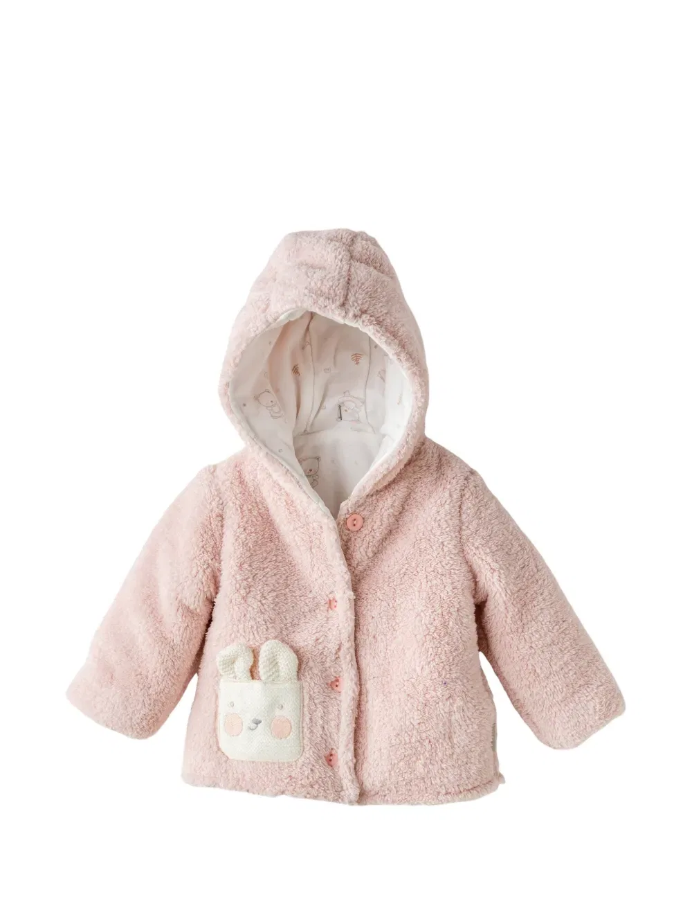 Пальто с капюшоном из искусственного меха Bunny-Patch Andywawa, розовый