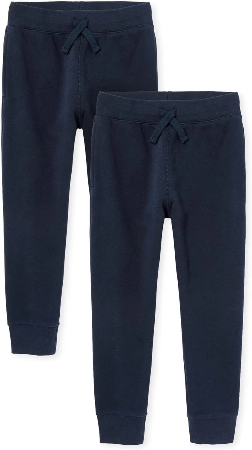 Спортивные флисовые спортивные штаны для мальчиков от The Children's Place, New Navy 2-Pack