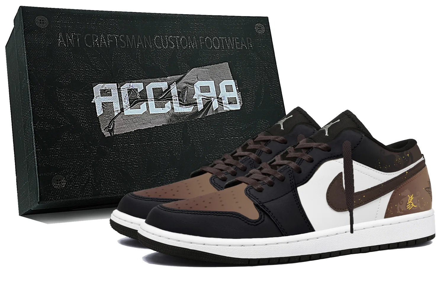 Кроссовки Air 1 Vintage низкие для мужчин Jordan, черный коричневый