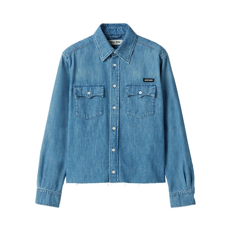 

Рубашка Miu Miu Chambray Shirt 'Azzurro', синий