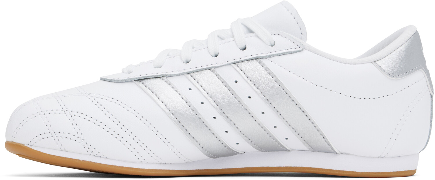 Кроссовки для тхэквондо белого и серебристого цвета с кружевом Adidas Originals — фото 3