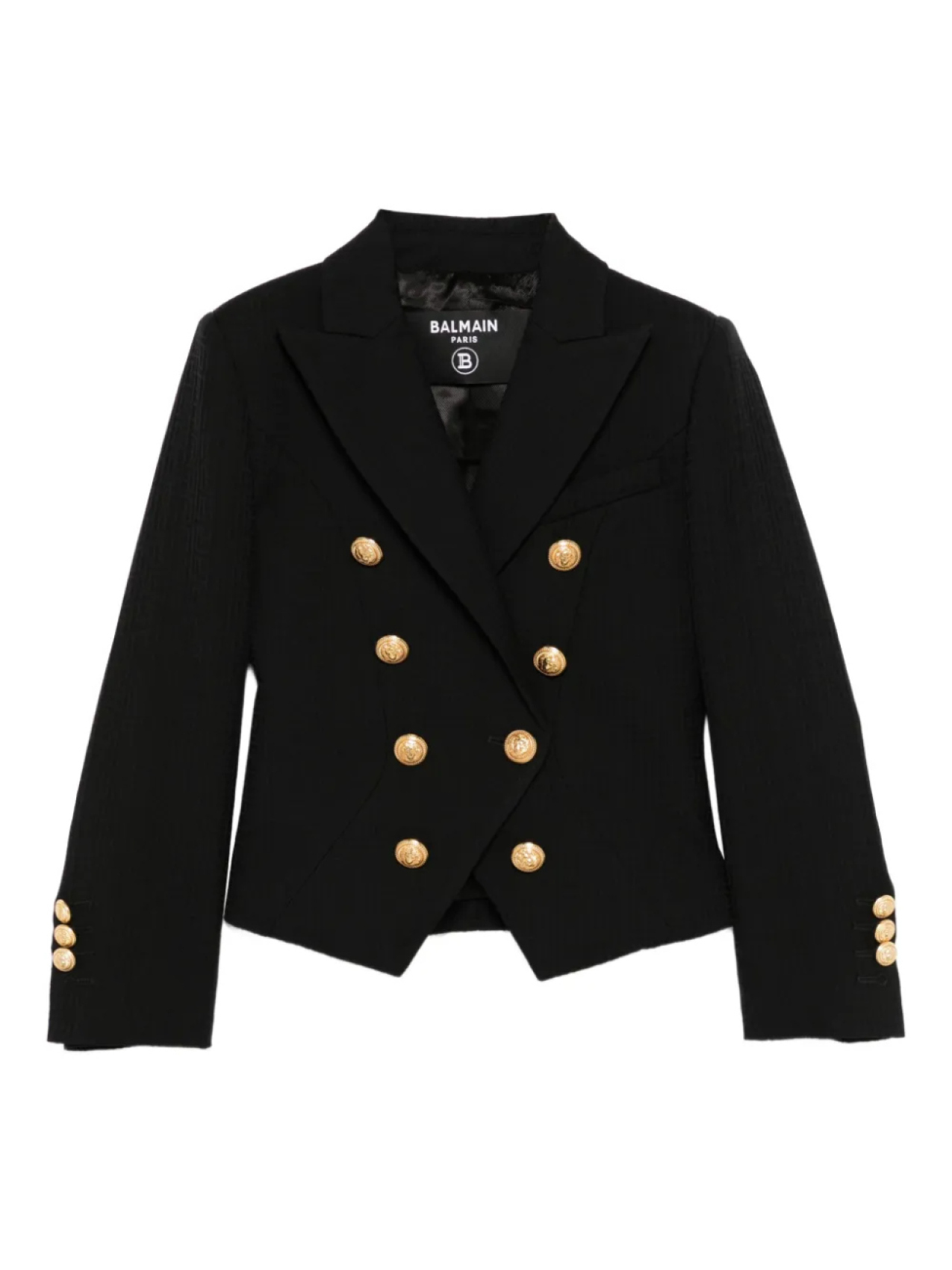 

Двубортный пиджак Balmain Kids с золотыми пуговицами, черный