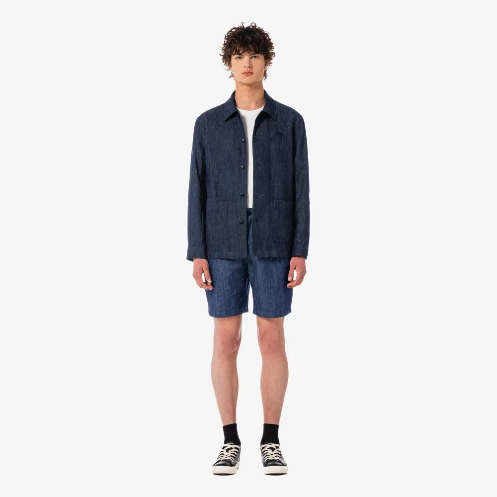 Мужские джинсовые бермуды синего цвета от Lacoste — фото 2