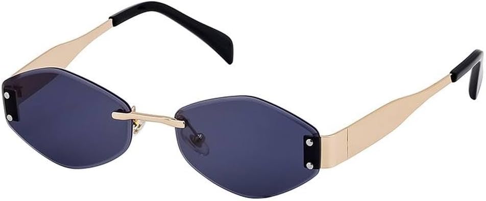 

Женские солнцезащитные очки в шестиугольной оправе, роскошные винтажные, сексуальные, металлические, классические, модные, с защитой от УФ-излучения UV400 generic, C1goldgray