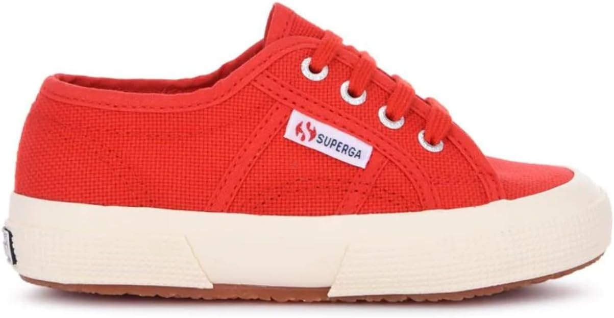 

Детские кеды Superga 2750 JCOT Classic - Стильная и долговечная обувь из холста для повседневного комфорта, удобная шнуровка, красный