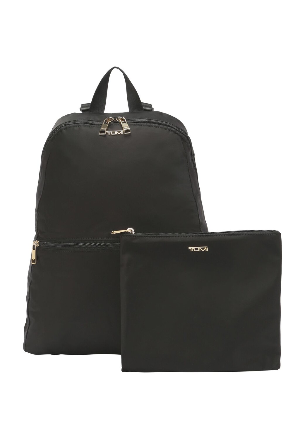 

Рюкзак, эмблема, однотонный, женский TUMI, цвет Black Gold Dgld