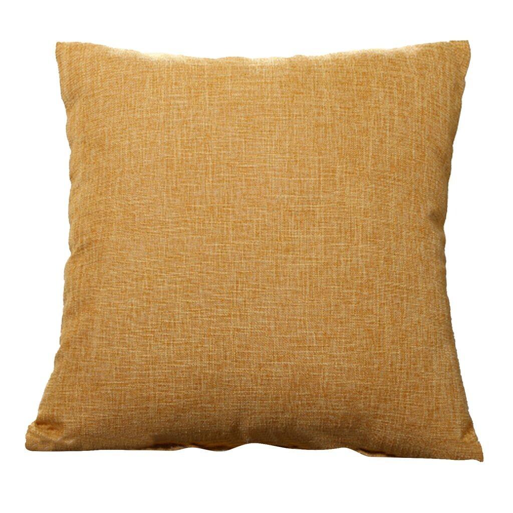 

Квадратная льняная однотонная мягкая подушка, чехол для дивана-кровати, подушка, домашний орнамент, желтый Stuttg