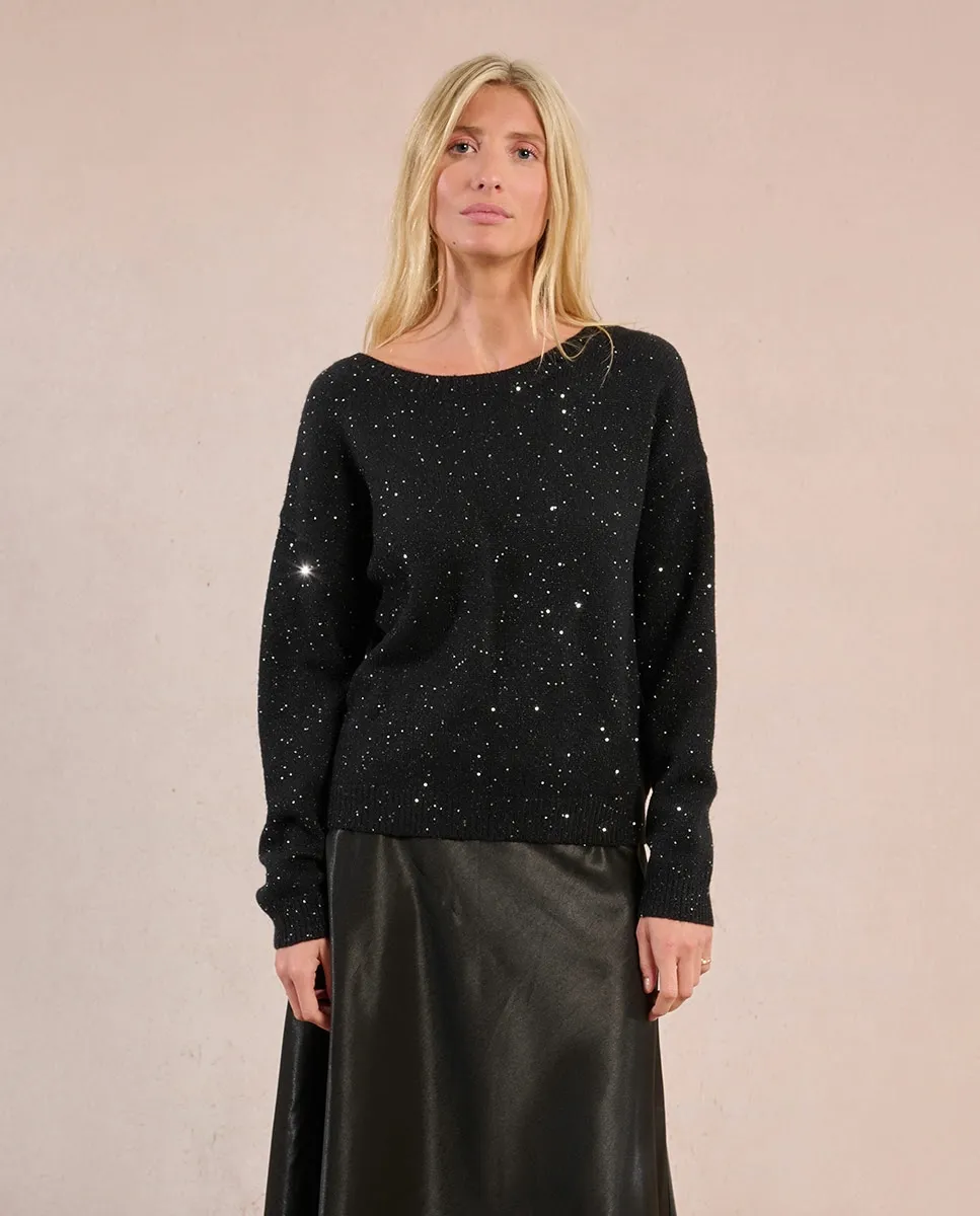 

Женский джемпер с длинным рукавом, с деталями в виде бантиков Molly Bracken, черный