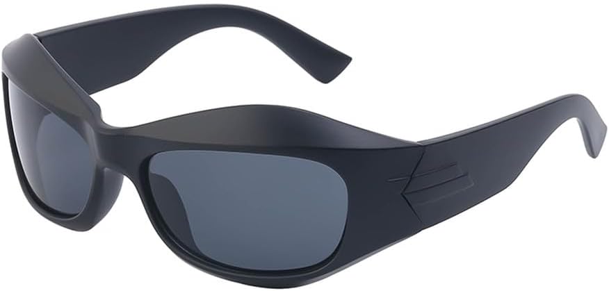 

Солнцезащитные очки в стиле киберпанк для женщин и мужчин, спортивные солнцезащитные очки для женщин, очки в стиле стимпанк, серебристые, защита от УФ-излучения UV400 HYYZZC, C2 Matte Black