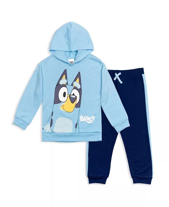 

Комплект из флиса с капюшоном и брюками для мальчиков Bluey, синий