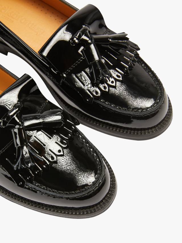 Честер лоферы с кисточками из лаковой кожи Russell & Bromley, Black — фото 4