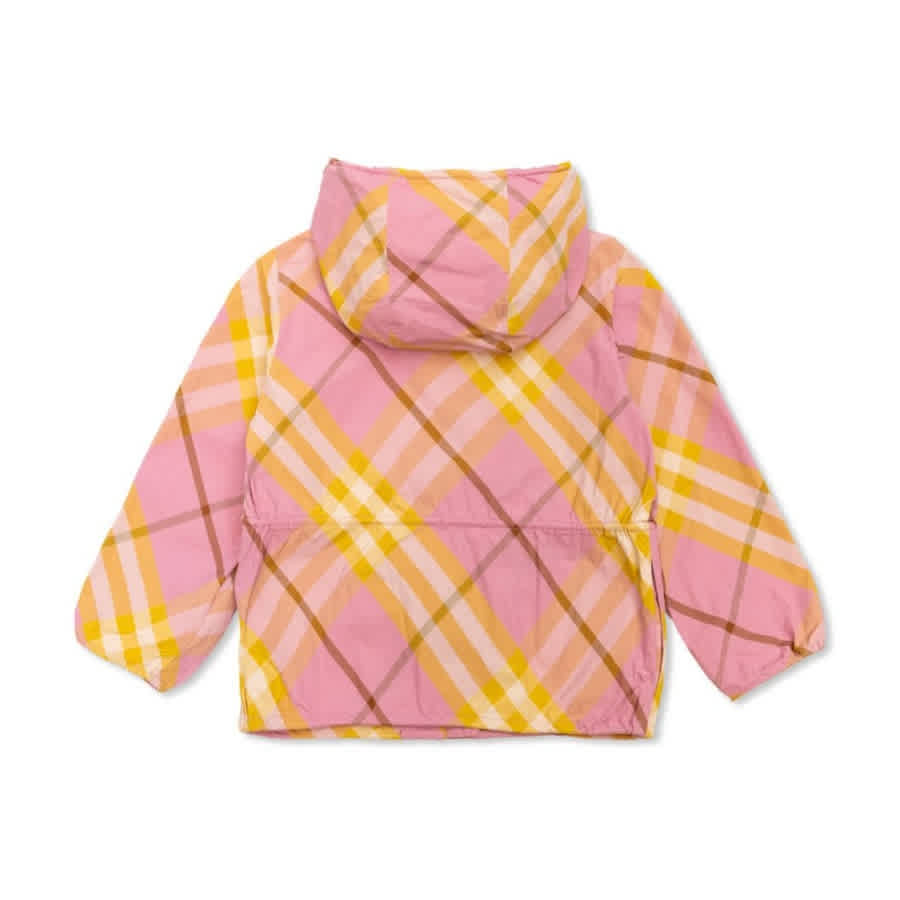Барберри Детская куртка с капюшоном в клетчатом узоре Burberry, Carnation Pnk Ip Chk — фото 2