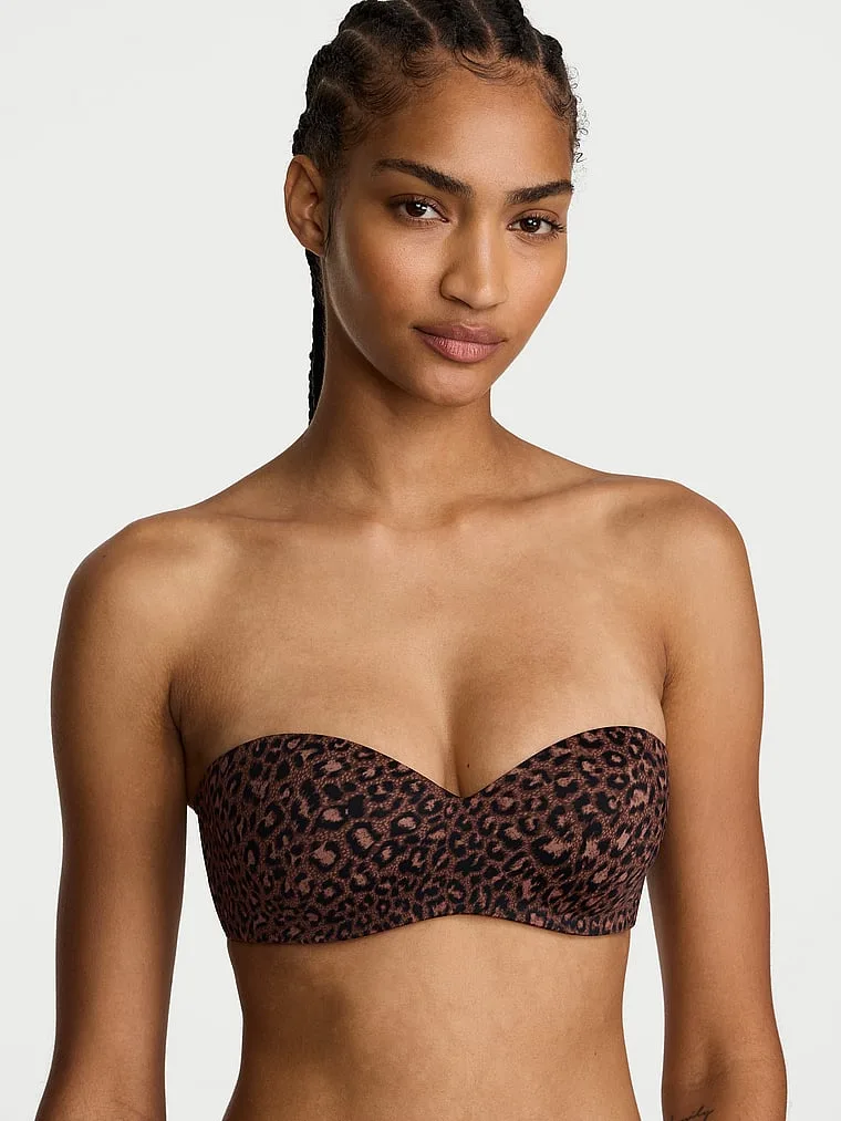 Бюстгальтер без бретелей в форме сердца с легкой подкладкой Victoria'S Secret Bare, Smooth Ganache Leopard