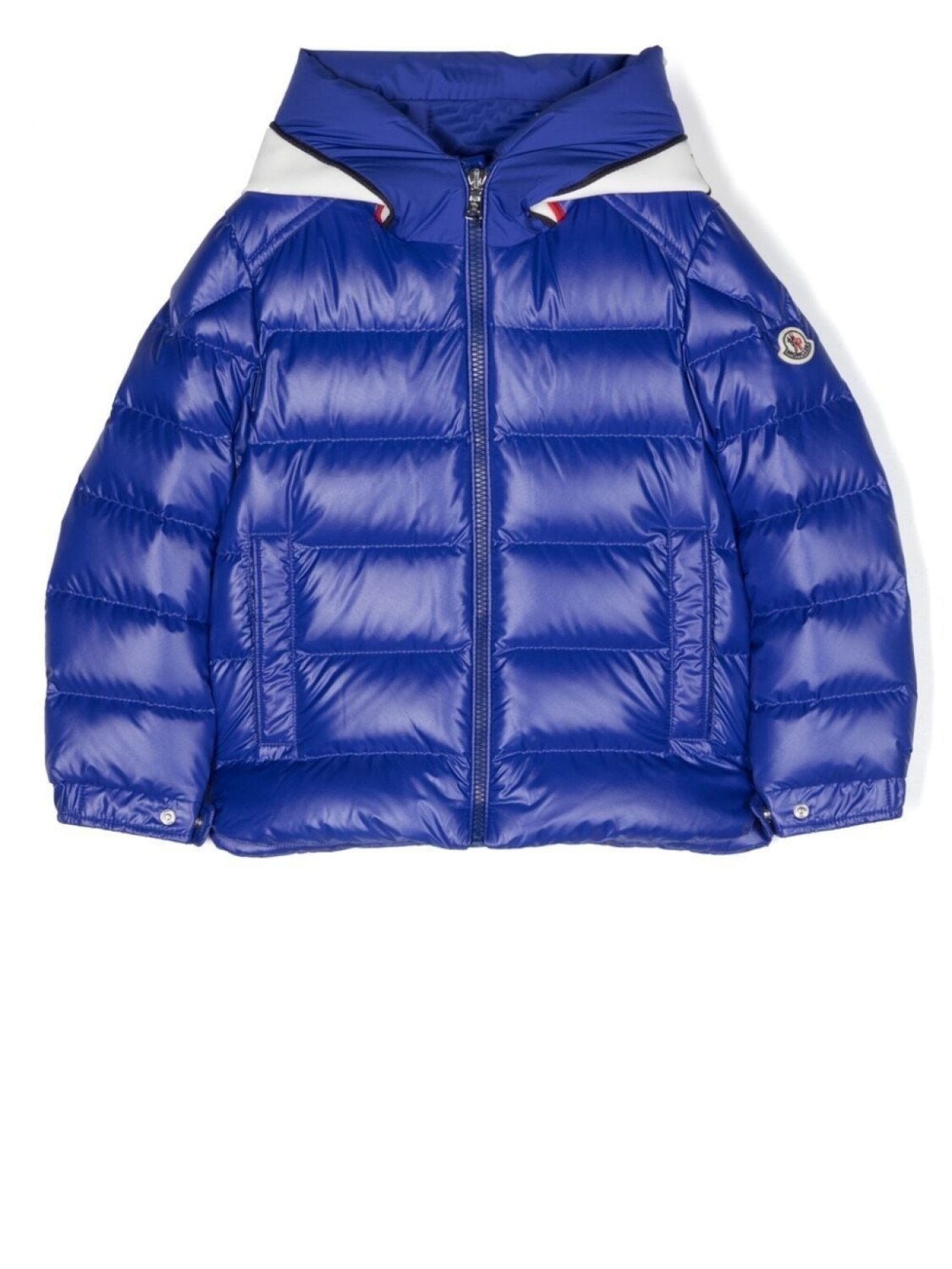 

Moncler Enfant куртка с капюшоном и логотипом, синий