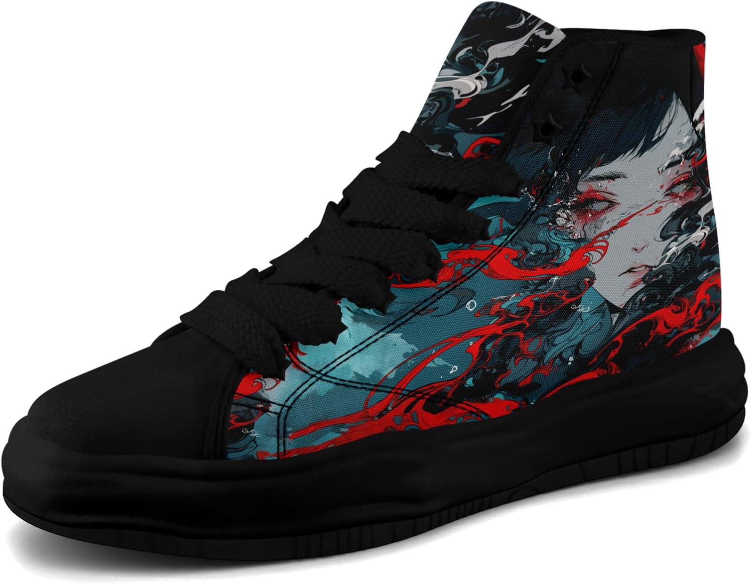 

Высокие кеды из холщовой ткани с черепами для мужчин и женщин, повседневная и комфортная обувь для скейтбординга, готический дизайн, противоскользящие теннисные кроссовки Coolcustomize, серый