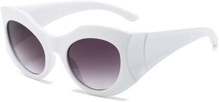 

Солнцезащитные очки овальной формы 2027 года для женщин, градиентные оттенки, защита от УФ-излучения UV400, солнцезащитные очки для мужчин MTZJH, White Gray Gradient