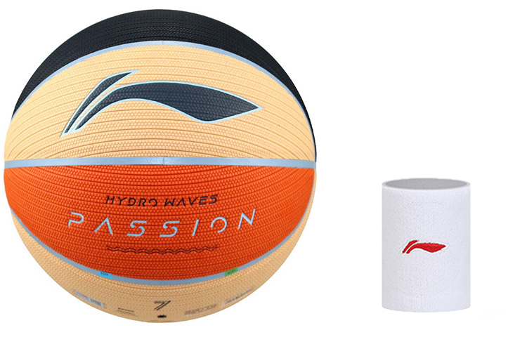 

LINING Баскетбольный мяч Badfive PU черный оранжевый размер 7 тренировочный unisex