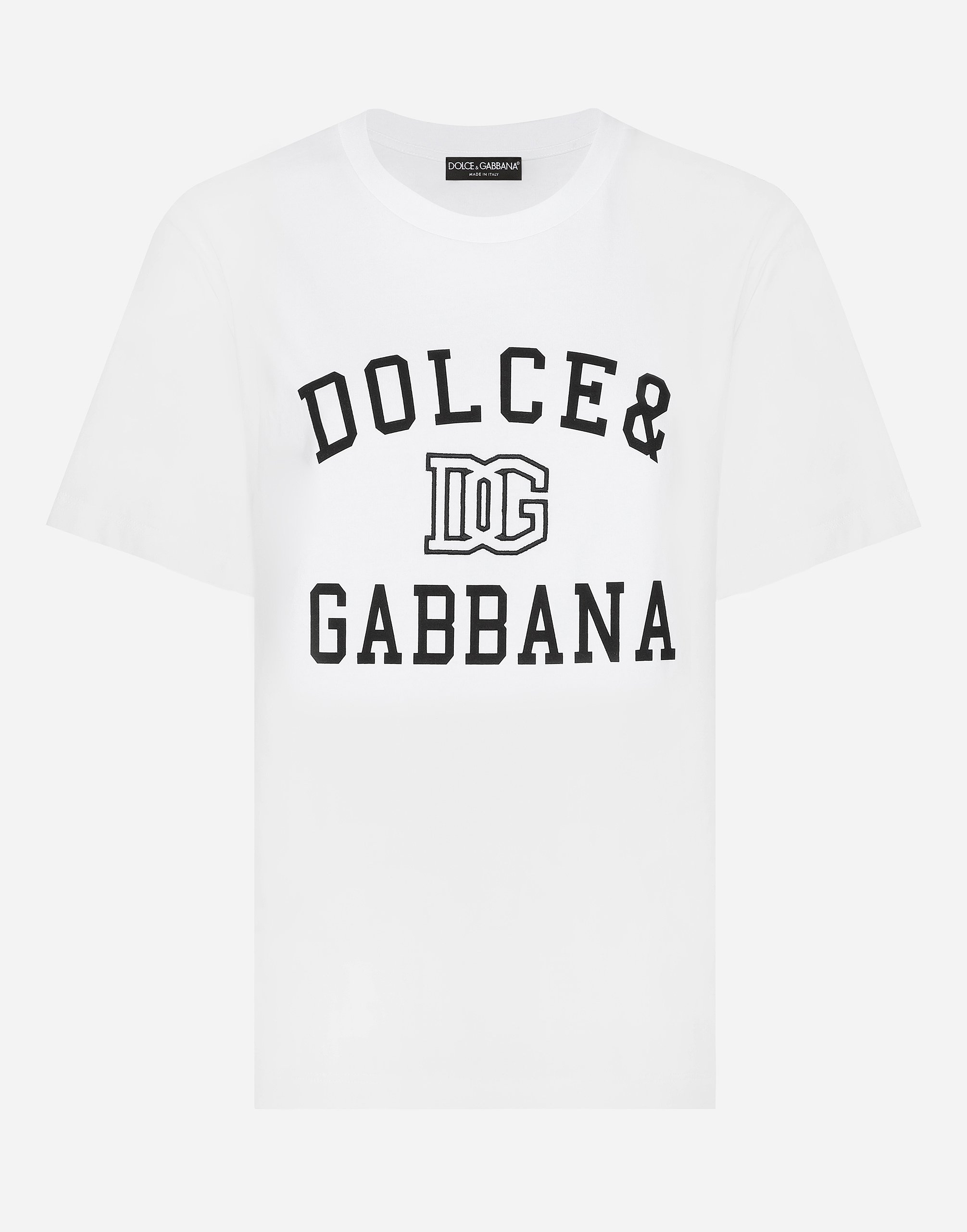 

Футболка из джерси с вышивкой логотипа dolce&gabbana и надписью Dolce & Gabbana, белый