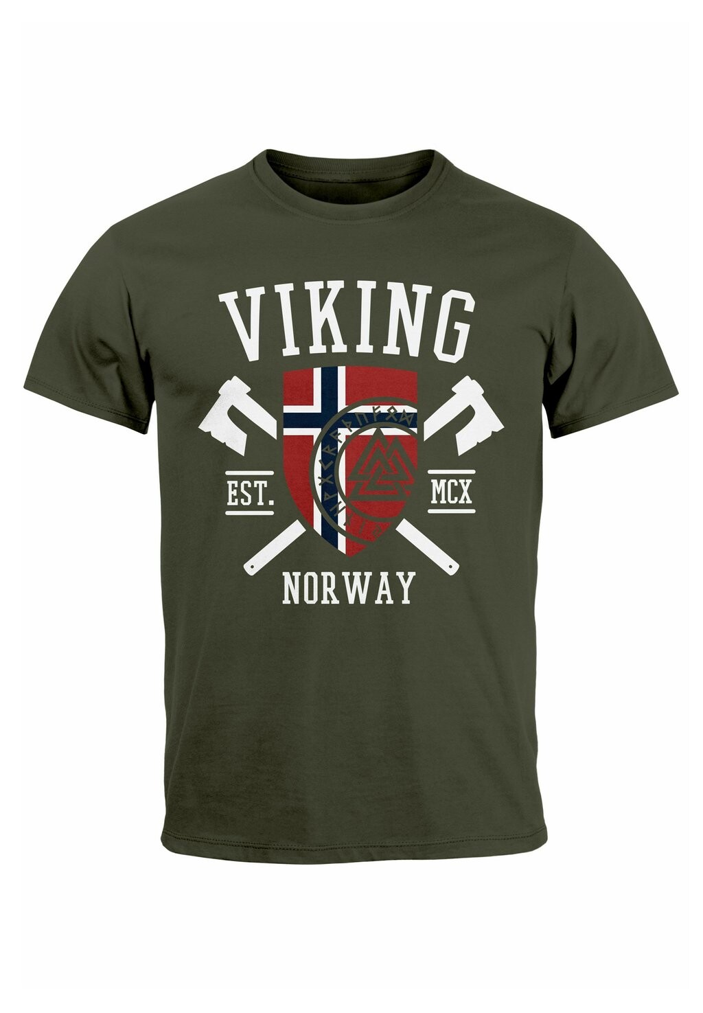 

Футболка с принтом NORWAY NORWEGEN FLAGGE WIKINGER NORDISCH F Neverless, зеленый