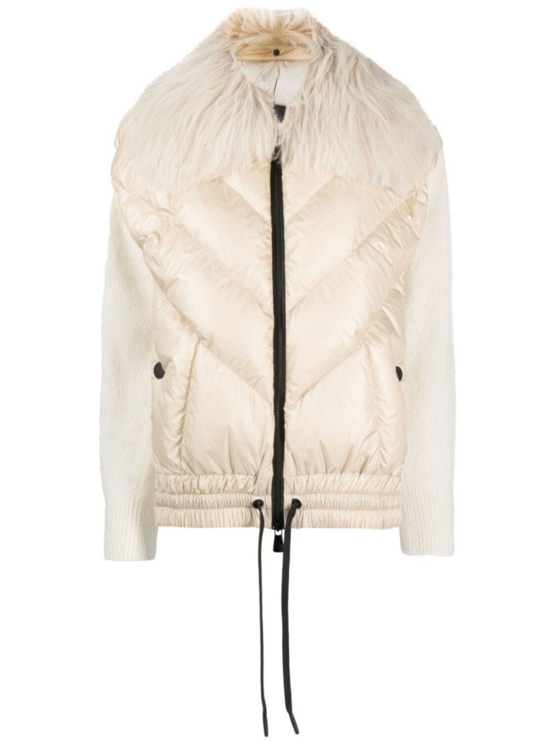 

Moncler Grenoble трикотажный пуховик, нейтральный цвет