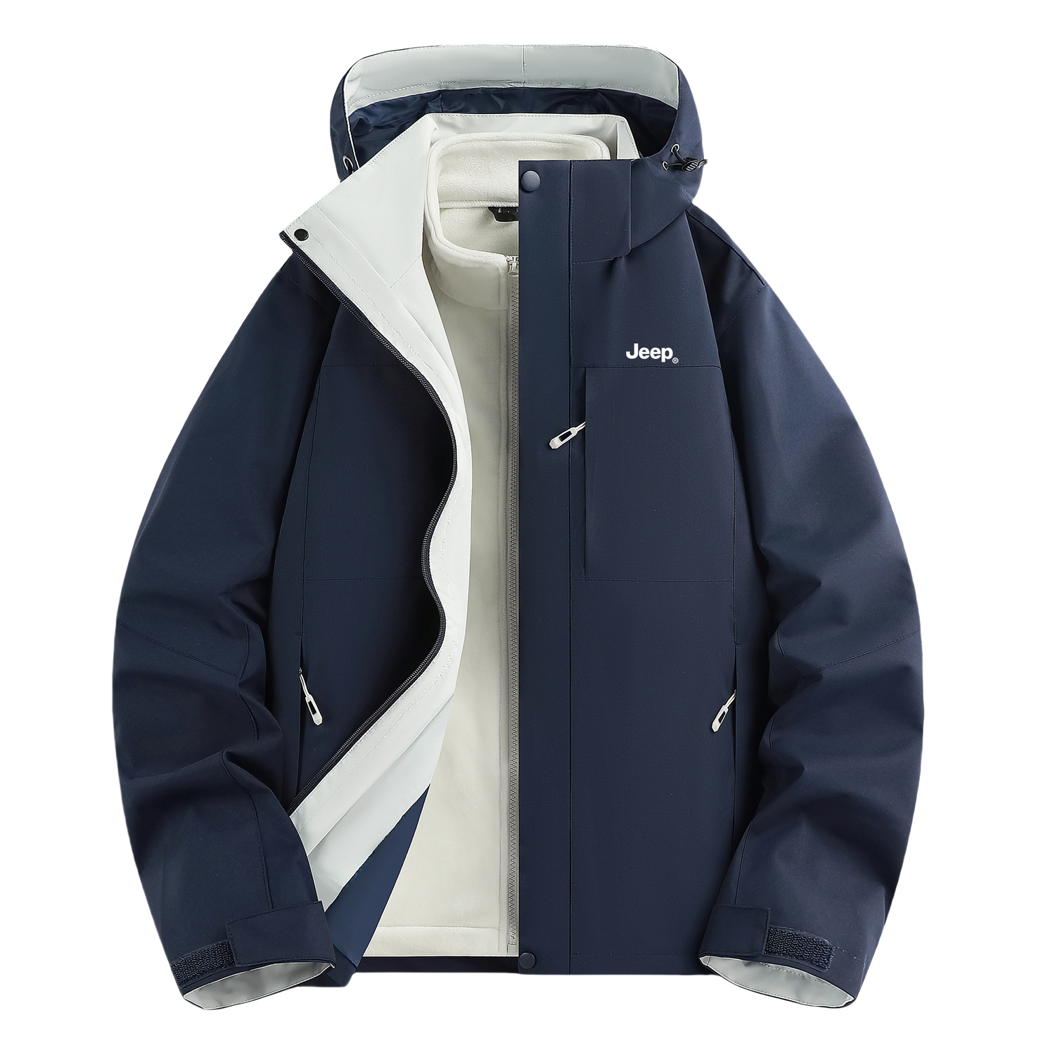 

Jeep Ветровка для активного отдыха, Men's Navy Blue/Eco-Friendly Gray (3-in-1)