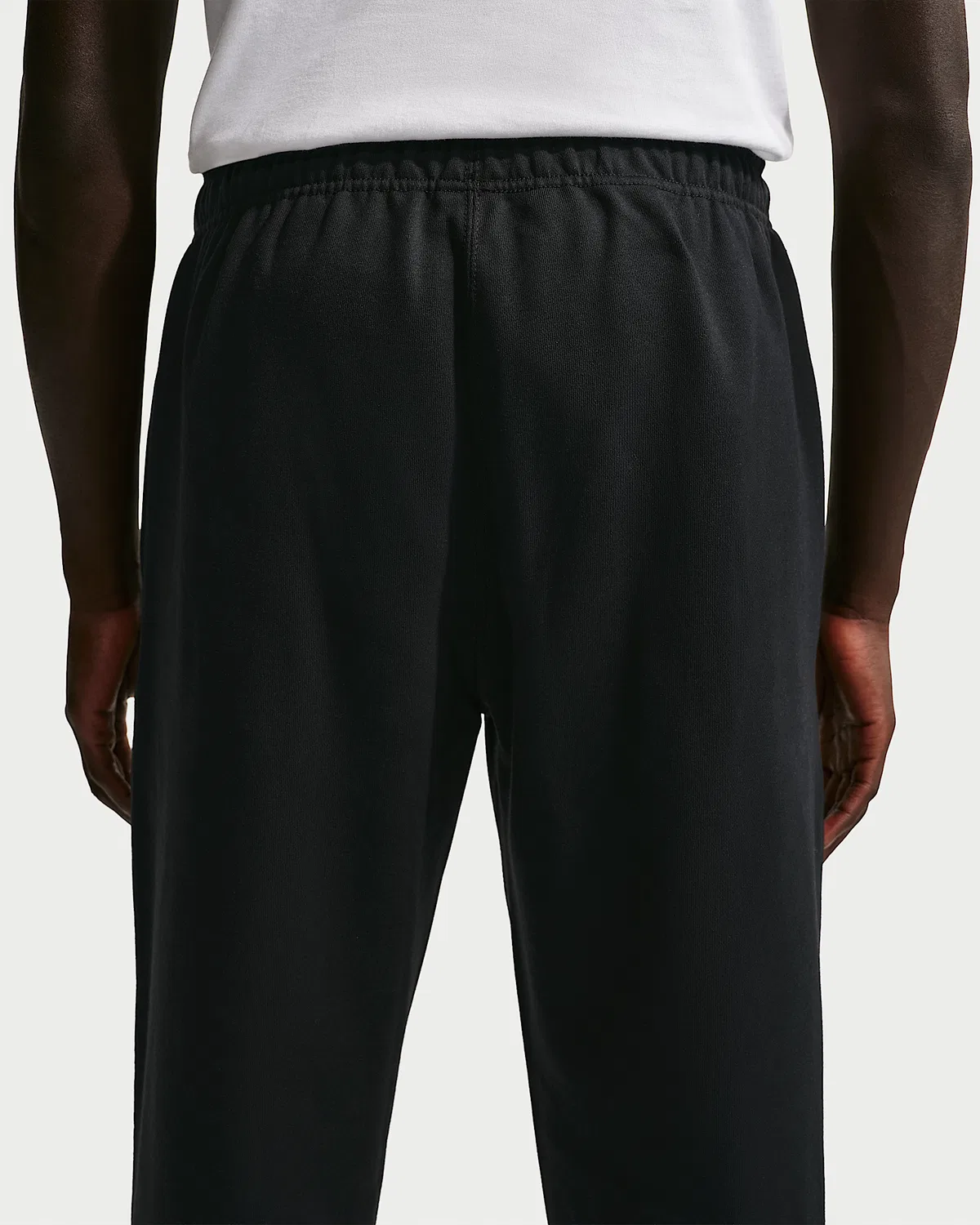 Мужские флисовые штаны Nike Solo Swoosh с открытым низом, Black/Black/White — фото 3