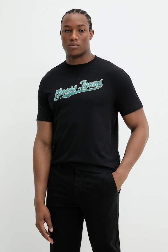 

Хлопковая футболка Guess Jeans, черный