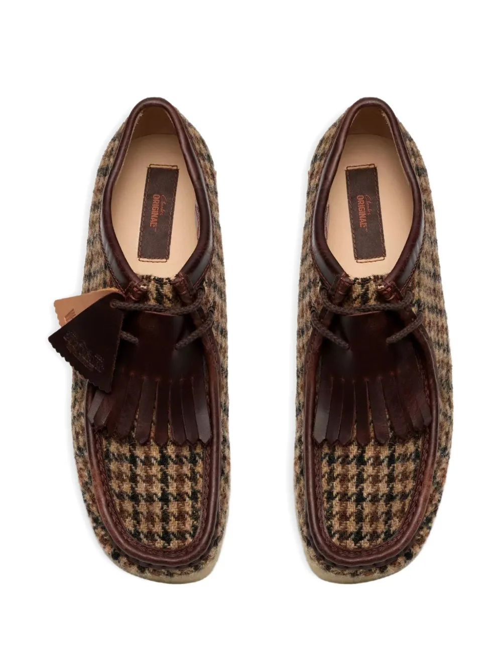 Сапоги с бахромой и твидовым узором Clarks Originals, коричневый — фото 2