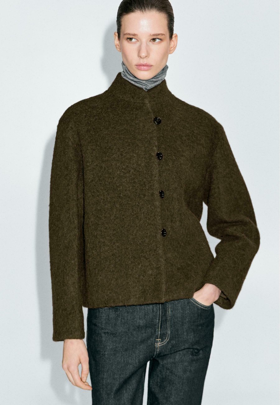 

Кардиган Massimo Dutti SHORT ALPACA, Khaki