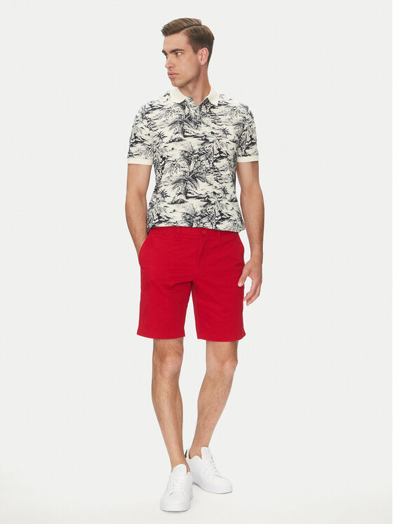 Шорты из ткани обычного кроя Brooklyn MW0MW23563 Tommy Hilfiger, красный — фото 2