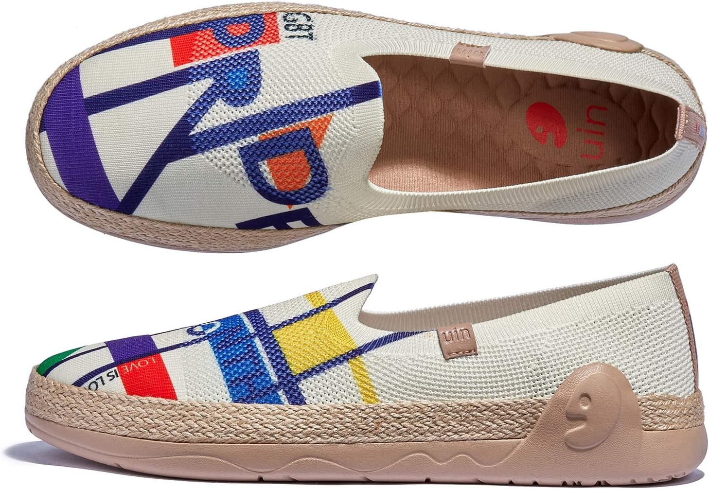 Мужские эспадрильи UIN Slip Ons- легкие прогулочные повседневные лоферы, удобные, с ручной росписью, серия Marbella, Marbellaⅱ-proud of Love 3 — фото 4